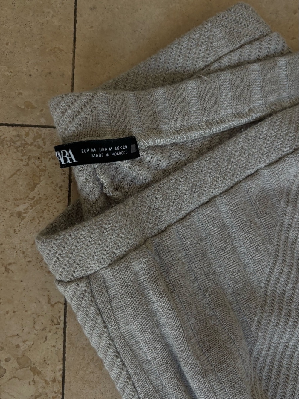 Zara Taupe Ribbed Knit Two-Piece Set - Picture 5 of 5